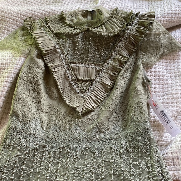 Alice + Olivia “Albertine” Lace Embroidered Maxi Dress | Pale Green | NWT - Picture 14 of 14